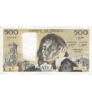 FRANCE - 500 FRANCS PASCAL 05/10/1978 - SÉRIE Q.90 - TB+ 2