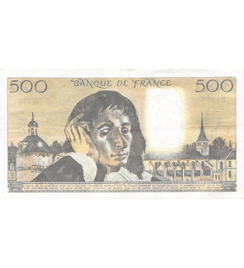 FRANCE - 500 FRANCS PASCAL 07/06/1979 - SÉRIE D.102 - TTB