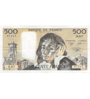 FRANCE - 500 FRANCS PASCAL 05/07/1990 - SÉRIE R.317 - TTB 2