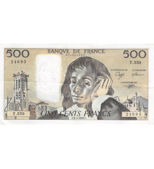 FRANCE - 500 FRANCS PASCAL 02/05/1991 - SÉRIE Y.350 - TTB+ 2