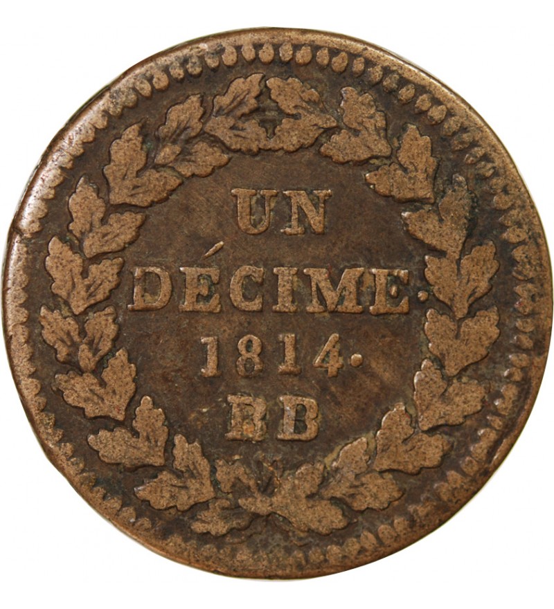 NAPOLEON Ier - DECIME Siège de Strasbourg 1814 BB