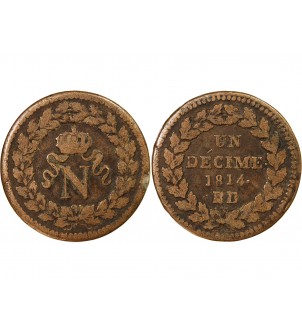 NAPOLEON Ier - DECIME Siège de Strasbourg 1814 BB 2