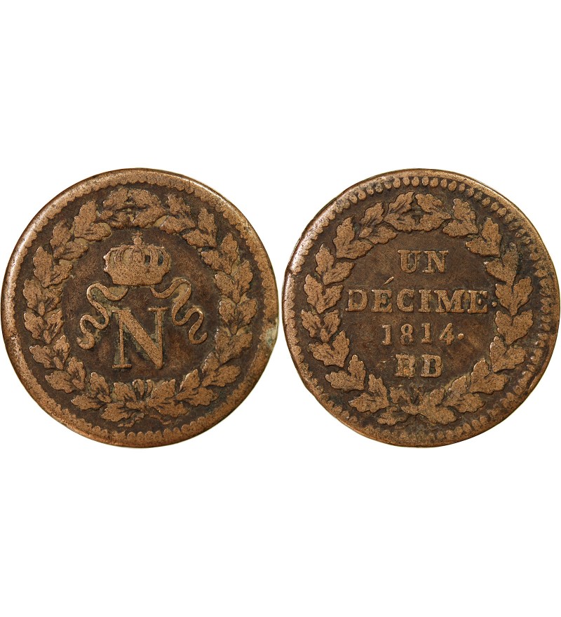 NAPOLEON Ier - DECIME Siège de Strasbourg 1814 BB