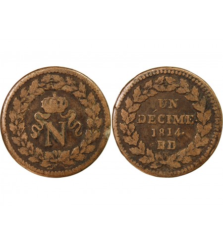 NAPOLEON Ier - DECIME Siège de Strasbourg 1814 BB