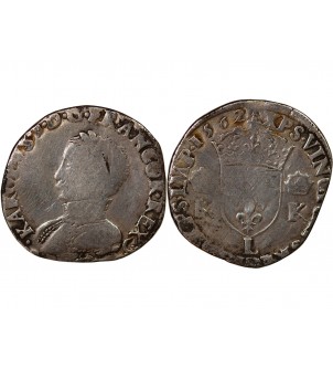 CHARLES IX - TESTON ARGENT 1562 L BAYONNE 2