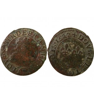 LOUIS XIII - DOUBLE TOURNOIS 1627 A PARIS 2