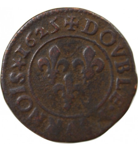 LOUIS XIII - DOUBLE TOURNOIS 1625 O RIOM