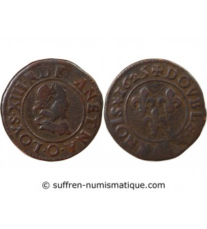 LOUIS XIII - DOUBLE TOURNOIS 1625 O RIOM