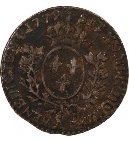 LOUIS XVI, au nom de LOUIS XV - 1/20 ECU ARGENT 1779 A PARIS
