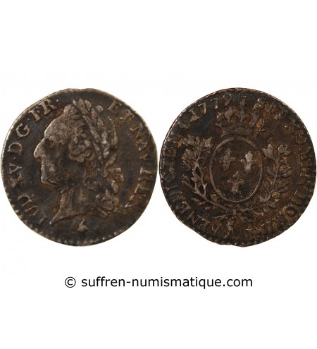 LOUIS XVI, au nom de LOUIS XV - 1/20 ECU ARGENT 1779 A PARIS
