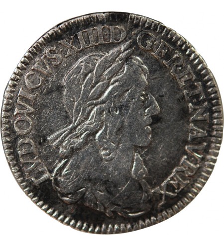 LOUIS XIII - 1/12 ECU ARGENT 1642 A PARIS point - 2e Poinçon de Warin