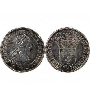 LOUIS XIII - 1/12 ECU ARGENT 1642 A PARIS point - 2e Poinçon de Warin 2
