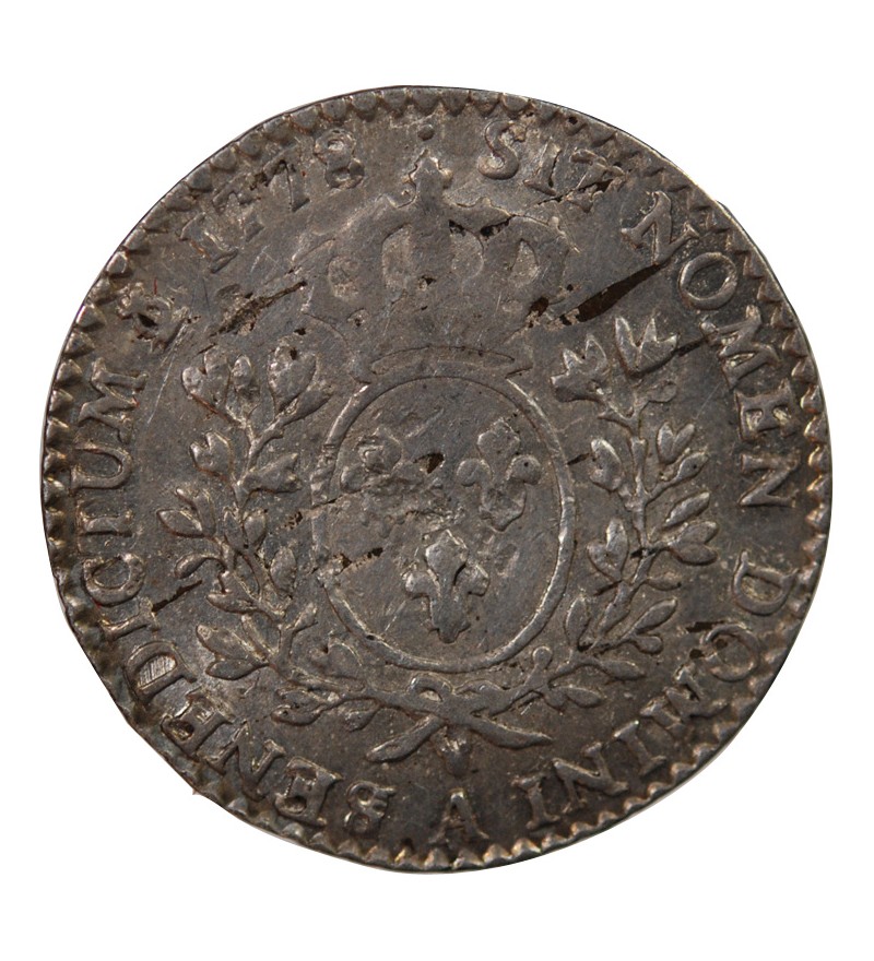 LOUIS XVI - 1/10 ECU AUX BRANCHES D'OLIVIER 1778 A PARIS