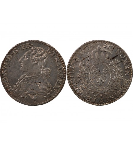 LOUIS XVI - 1/10 ECU AUX BRANCHES D'OLIVIER 1778 A PARIS