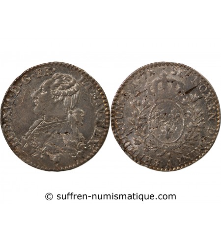 LOUIS XVI - 1/10 ECU AUX BRANCHES D'OLIVIER 1778 A PARIS