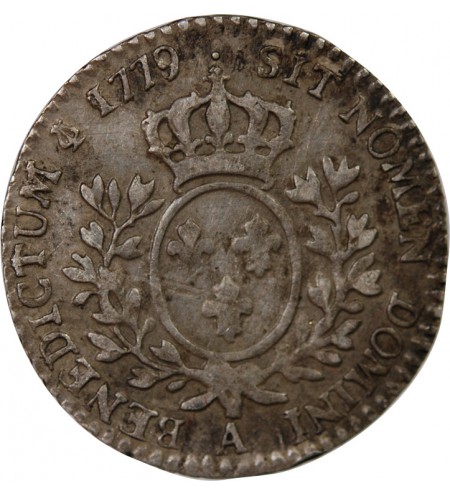LOUIS XVI - 1/10 ECU AUX BRANCHES D'OLIVIER 1779 A PARIS
