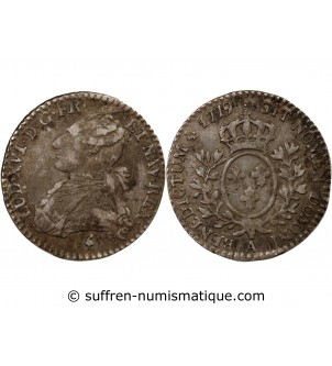 LOUIS XVI - 1/10 ECU AUX BRANCHES D'OLIVIER 1779 A PARIS