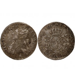 LOUIS XVI - 1/10 ECU AUX BRANCHES D'OLIVIER 1779 A PARIS 2