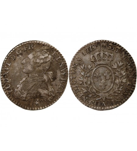 LOUIS XVI - 1/10 ECU AUX BRANCHES D'OLIVIER 1779 A PARIS