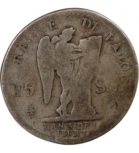 REVOLUTION FRANCAISE, CONSTITUTION - 15 SOLS  ARGENT 1791 A PARIS 2nd semestre