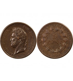 COLONIES FRANCAISES, GUADELOUPE, LOUIS-PHILIPPE - 5 CENTIMES 1839 A PARIS 2