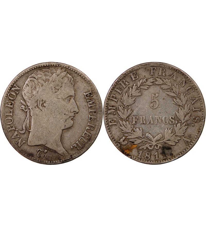 NAPOLEON Ier - 5 FRANCS 1811 A PARIS