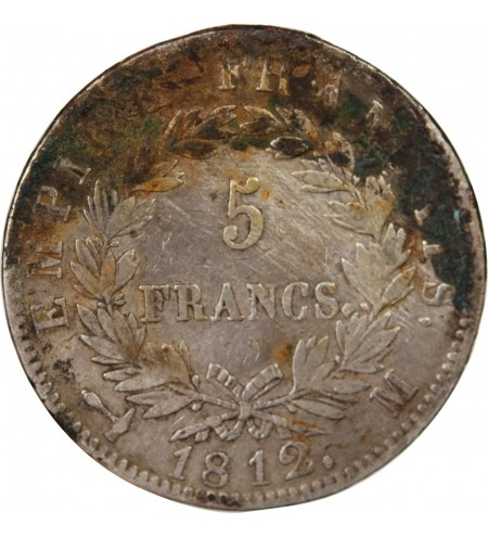 NAPOLEON Ier - 5 FRANCS 1812 M TOULOUSE