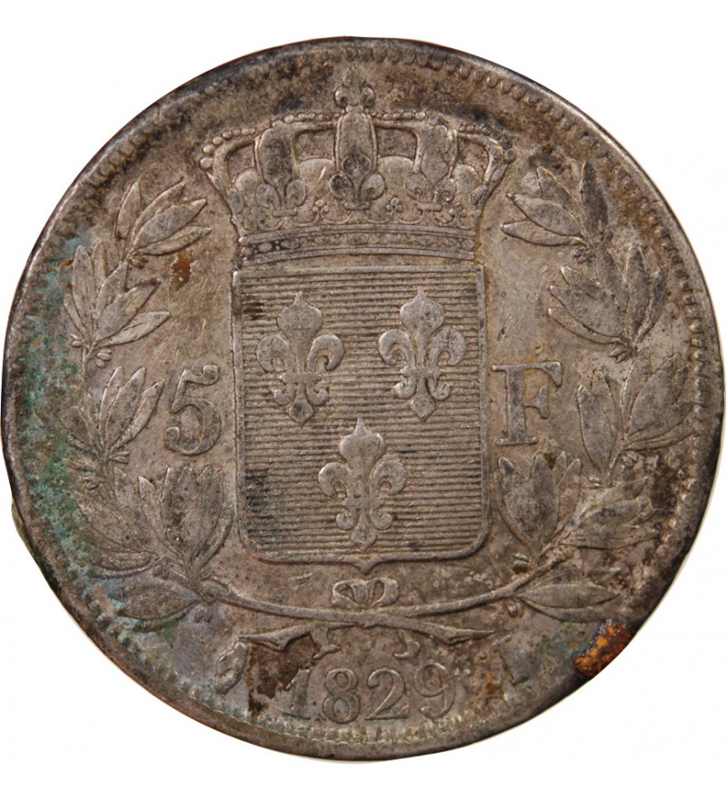 CHARLES X - 5 FRANCS ARGENT 1829 I LIMOGES