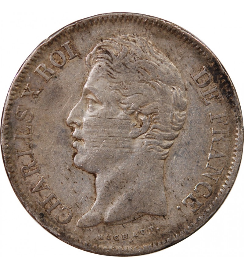 CHARLES X - 5 FRANCS ARGENT 1827 K BORDEAUX