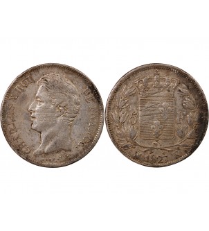 CHARLES X - 5 FRANCS ARGENT 1827 K BORDEAUX 2