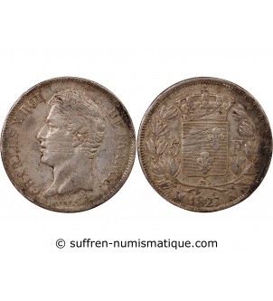 CHARLES X - 5 FRANCS ARGENT 1827 K BORDEAUX