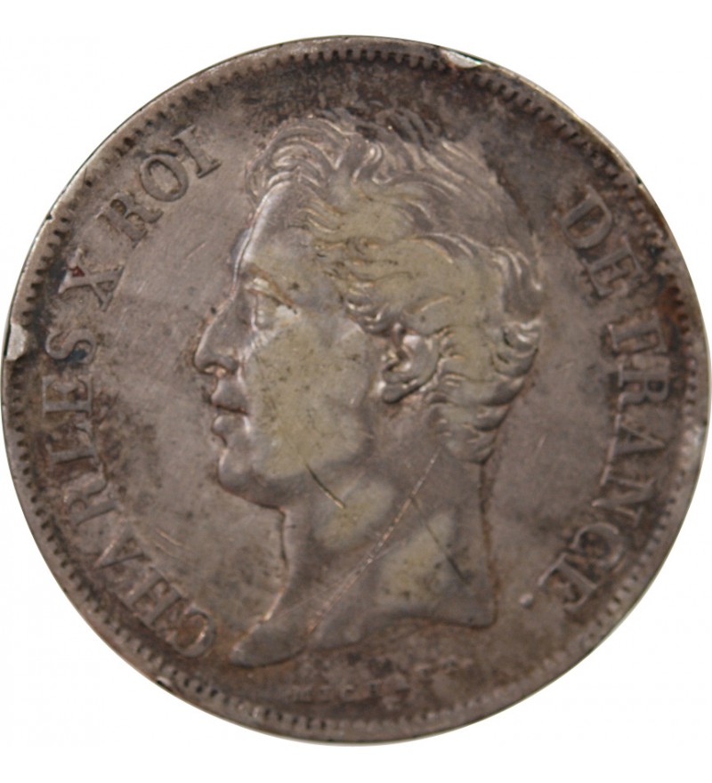 CHARLES X - 5 FRANCS ARGENT 1827 W LILLE