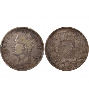 CHARLES X - 5 FRANCS ARGENT 1827 W LILLE 2