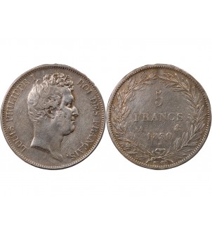 LOUIS PHILIPPE - 5 FRANCS 1830 A PARIS "Tranche en relief" 2