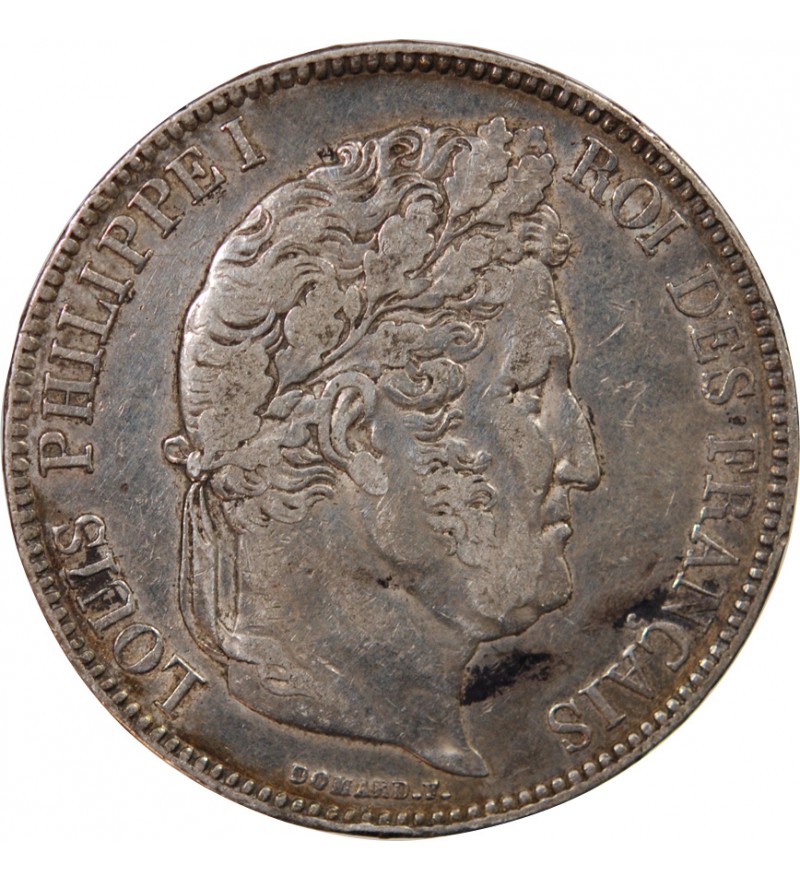 LOUIS PHILIPPE﻿ - 5 FRANCS ARGENT 1833 T NANTES "Type Domard, Tr relief"