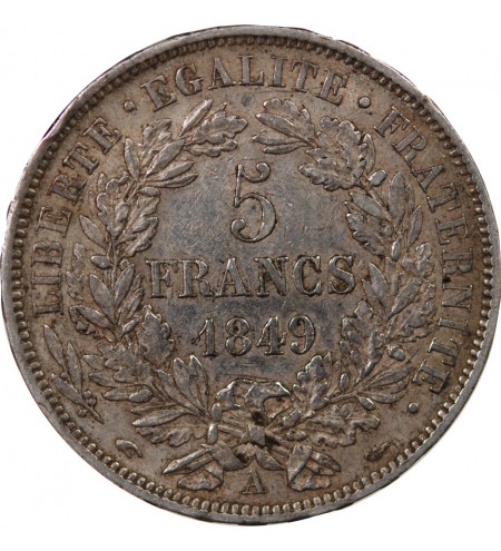 CÉRÈS - 5 FRANCS ARGENT 1849 A PARIS