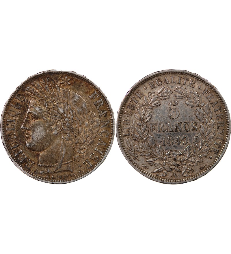 CÉRÈS - 5 FRANCS ARGENT 1849 A PARIS