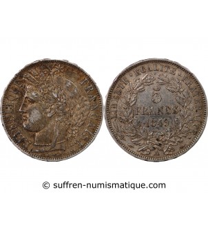 CÉRÈS - 5 FRANCS ARGENT 1849 A PARIS