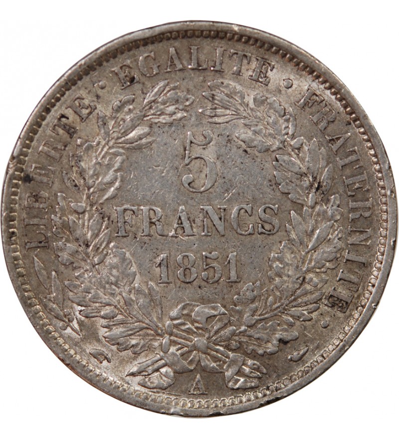 CÉRÈS - 5 FRANCS ARGENT 1851 A PARIS