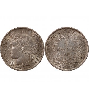 CÉRÈS - 5 FRANCS ARGENT 1851 A PARIS 2