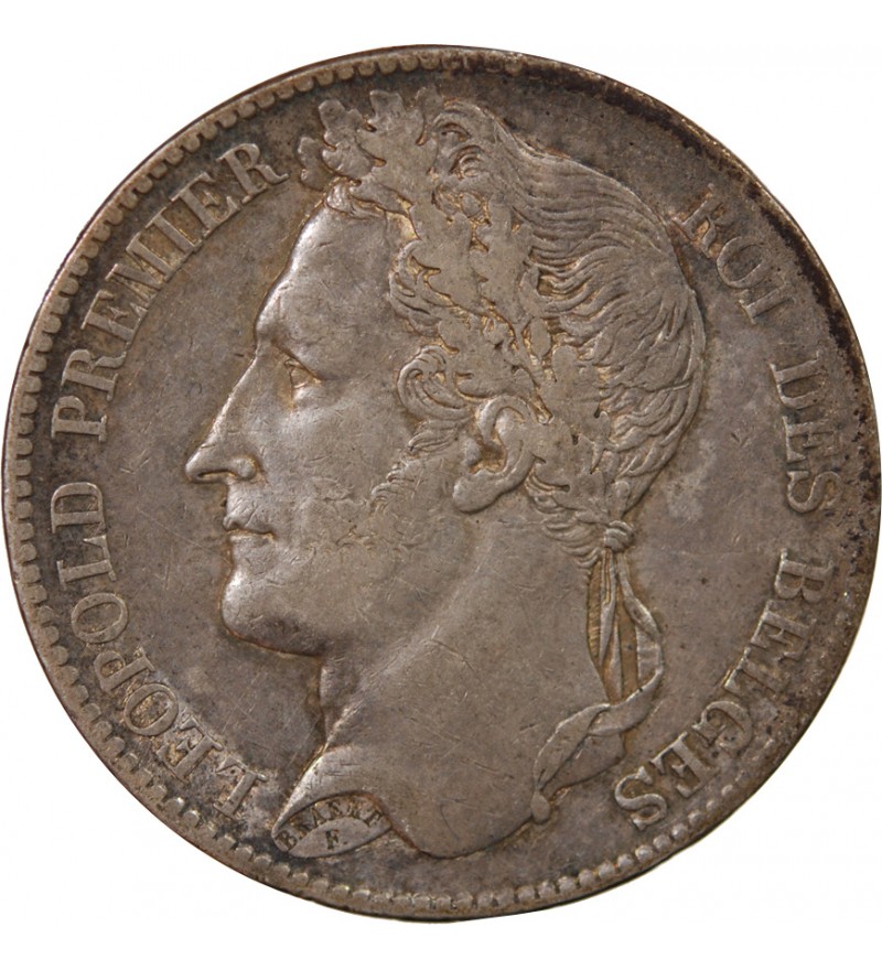 BELGIQUE, LEOPOLD Ier - 5 FRANCS ARGENT 1833
