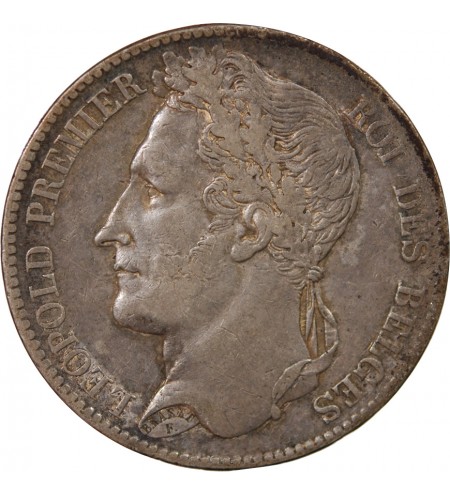 BELGIQUE, LEOPOLD Ier - 5 FRANCS ARGENT 1833