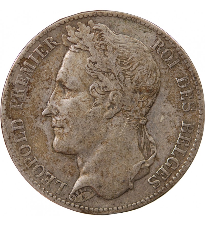 BELGIQUE, LEOPOLD Ier - 5 FRANCS ARGENT 1848