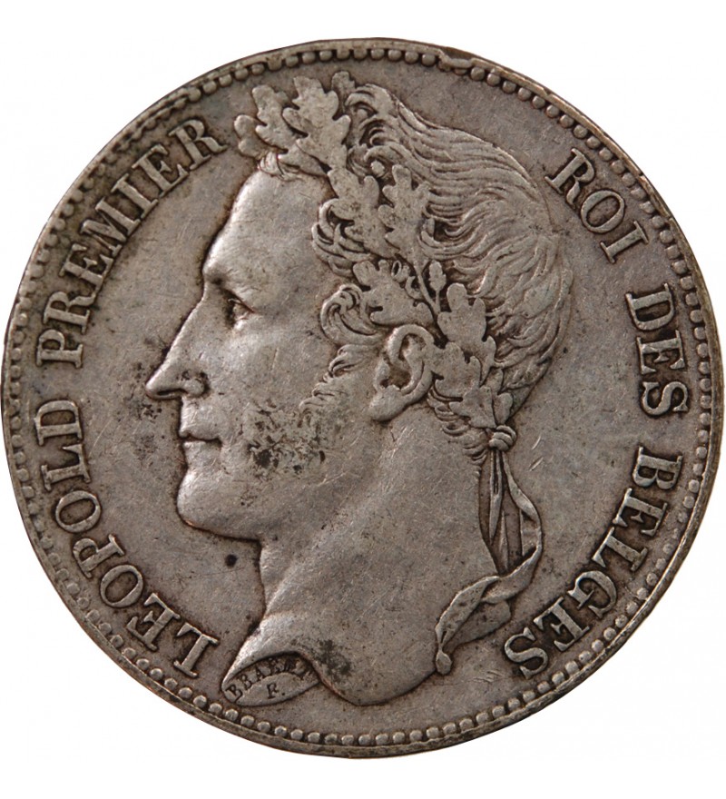 BELGIQUE, LEOPOLD Ier - 5 FRANCS ARGENT 1848