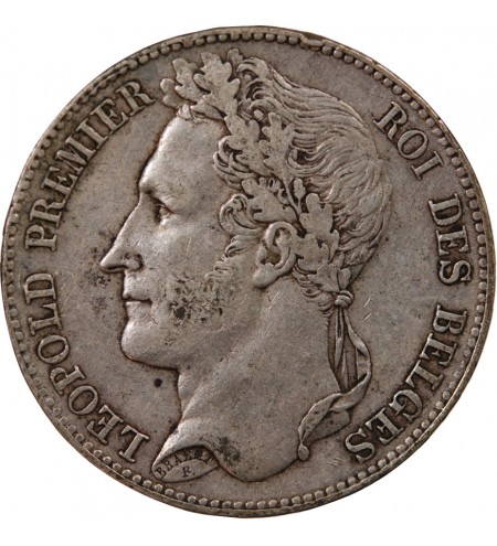 BELGIQUE, LEOPOLD Ier - 5 FRANCS ARGENT 1848