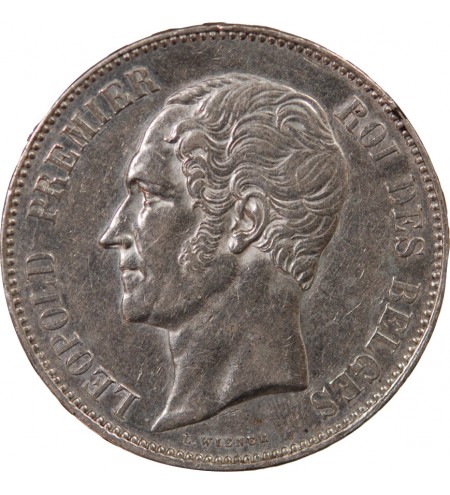 BELGIQUE, LEOPOLD Ier - 5 FRANCS ARGENT 1853