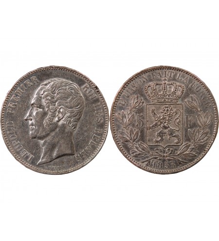 BELGIQUE, LEOPOLD Ier - 5 FRANCS ARGENT 1853