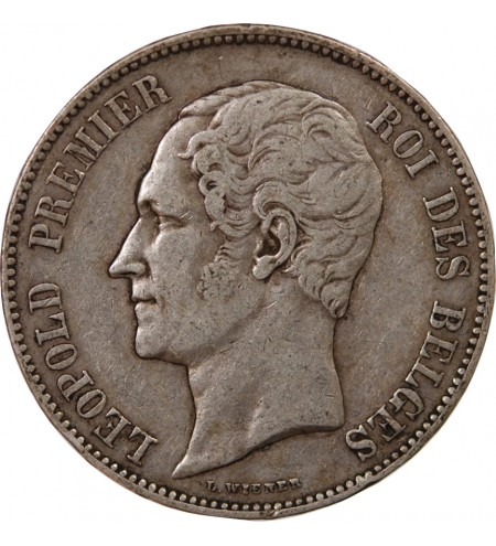 BELGIQUE, LEOPOLD Ier - 5 FRANCS ARGENT 1858