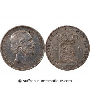 PAYS-BAS, WILLEM III - 2 1/2 GULDEN ARGENT 1873