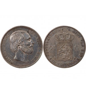 PAYS-BAS, WILLEM III - 2 1/2 GULDEN ARGENT 1873 2